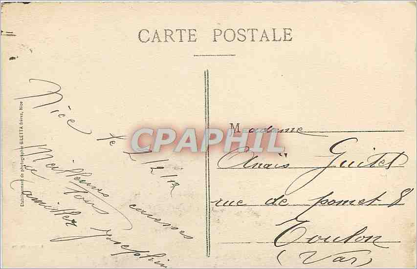 CPA Nice Jetee Promenade par un Coup de Mer  — Rückseite