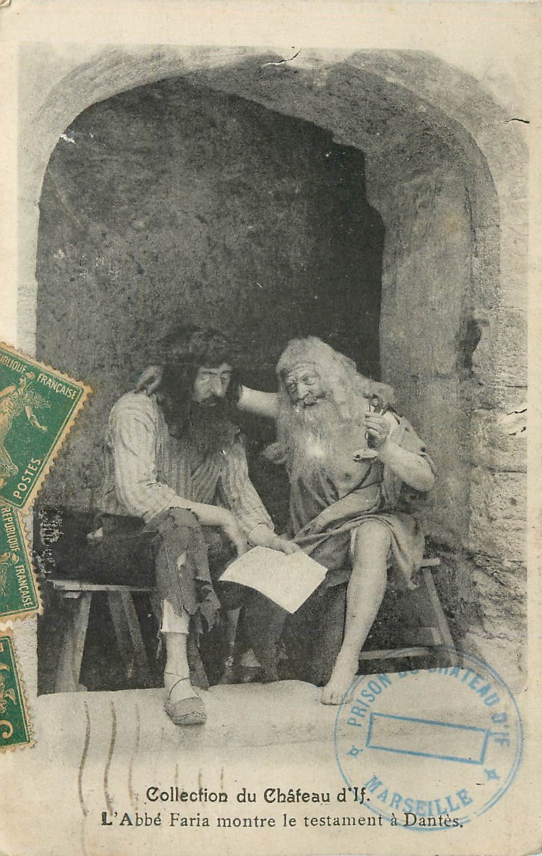CPA Collection du Chateau d'If L'Abbe Faria montre le testament a Dantes 