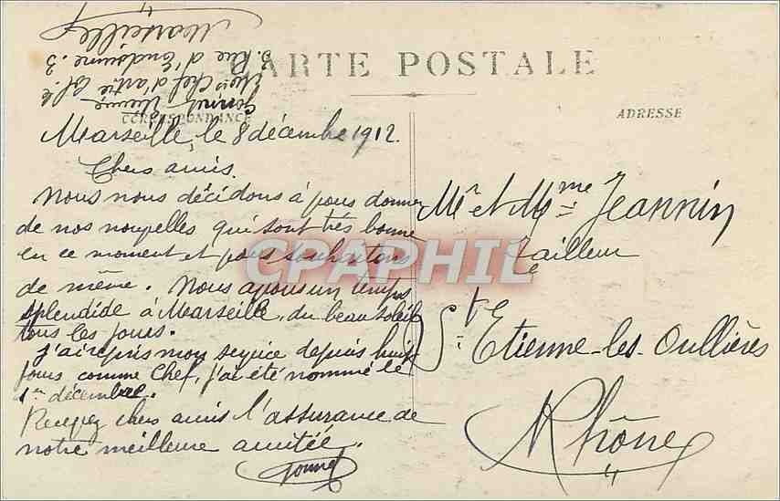 CPA Marseille ND de la Garde  — Rückseite