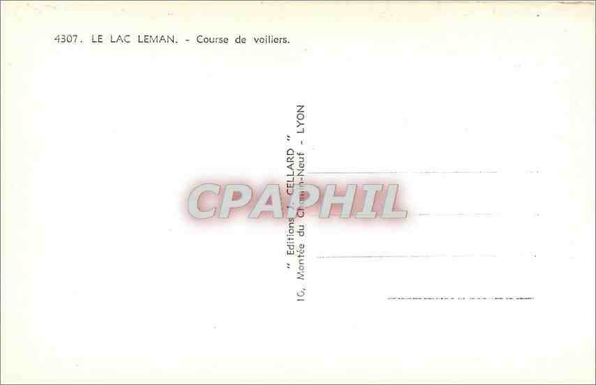 CPM Le Lac Leman Course de voilliers Bateaux — Verso