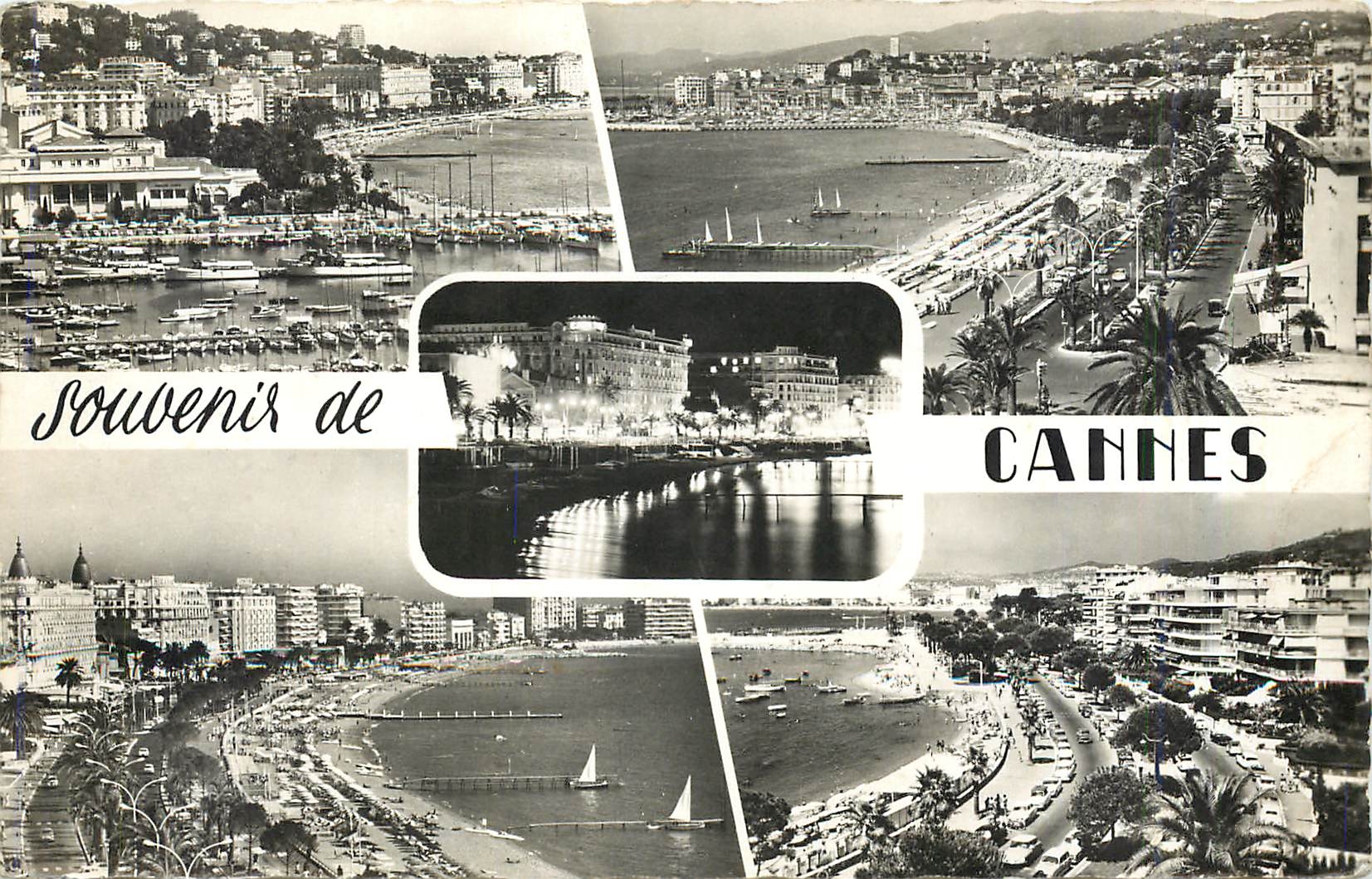 CPM Souvenir de Cannes Alpes Maritimes Vue d'ensemble prise du Suquet La plage de la croisette et le