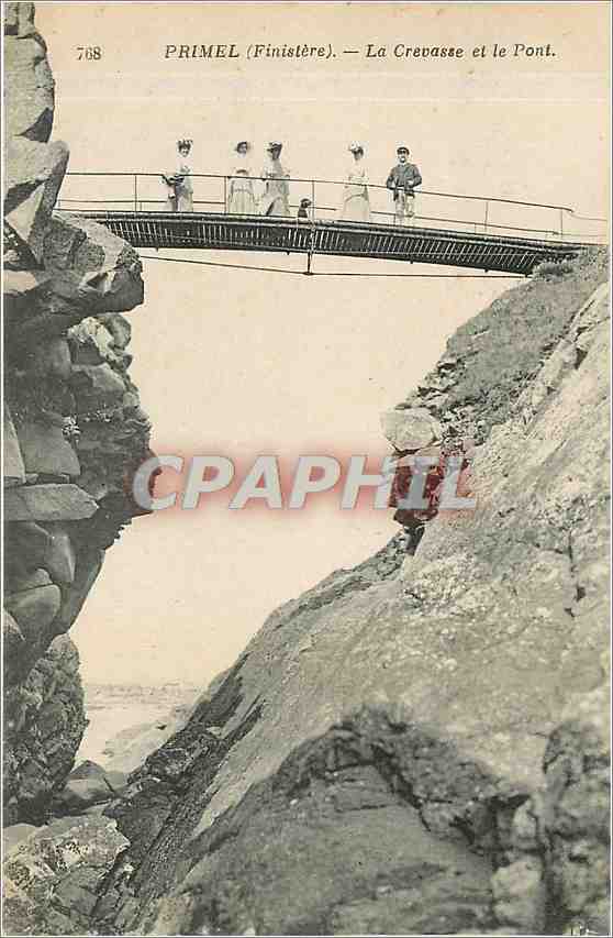 CPA Primel Finistere Le Crevasse et le Pont 