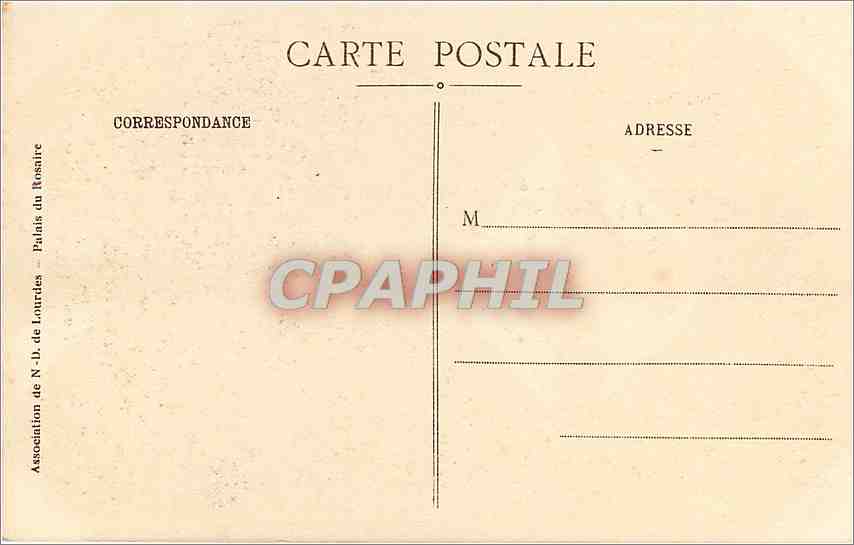 Lourdes - Le Calvaire des Bretons et la Basilique — Association du Rosaire — Verso