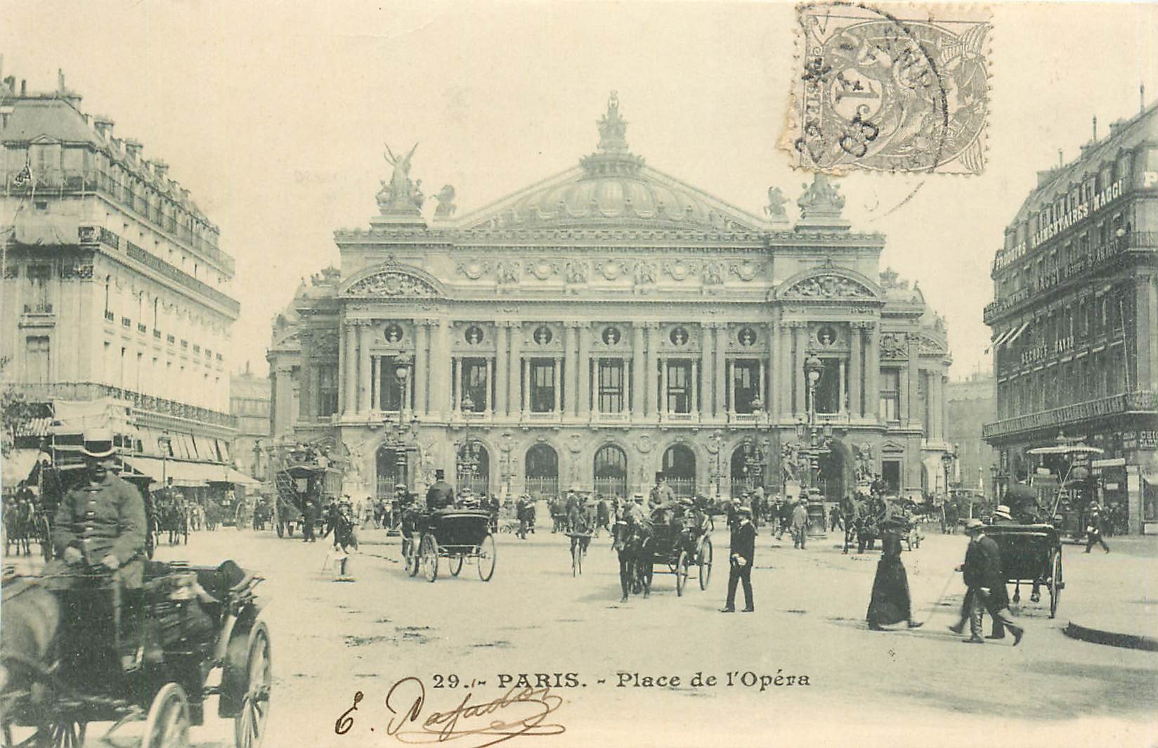 Paris - Place de l'Opéra — Éditeur E. Rafaël, n°29