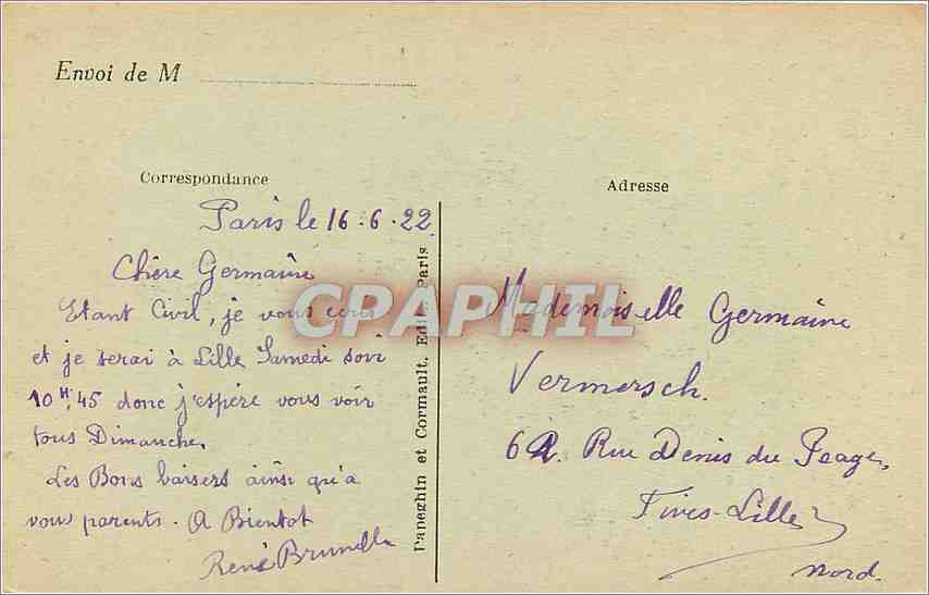 CPA Paris La Madeleine  — Rückseite