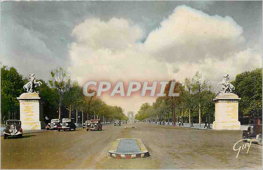 CPM Paris Avenue des Champs Elysees Automobile
