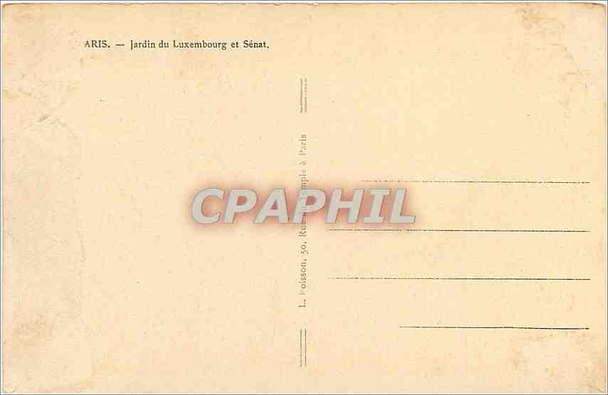 CPA Paris Jardin du Luxembourg et Senat  — Rückseite