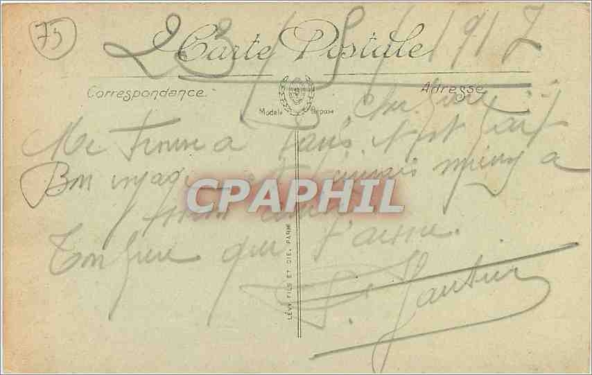 CPA Paris La Madeleine et la Rue Royale  — Verso
