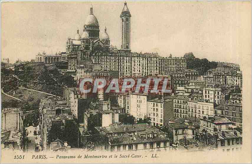 Paris — Panorama de Montmartre et le Sacré-Cœur — LL. — 1551
