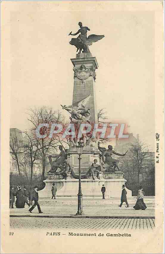 CPA Paris Monument des Gambetta 