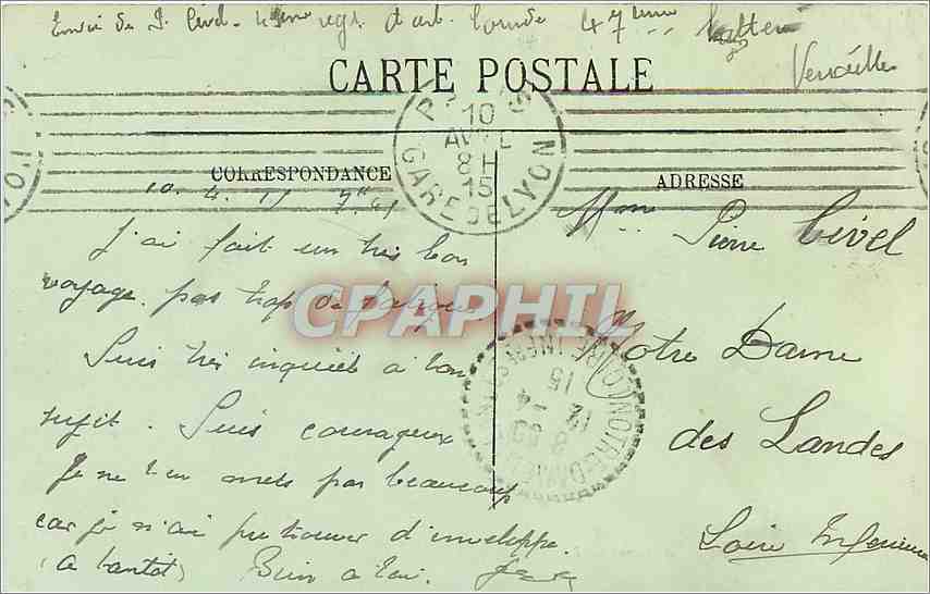 CPA Paris La Gare de Lyon  — Rückseite