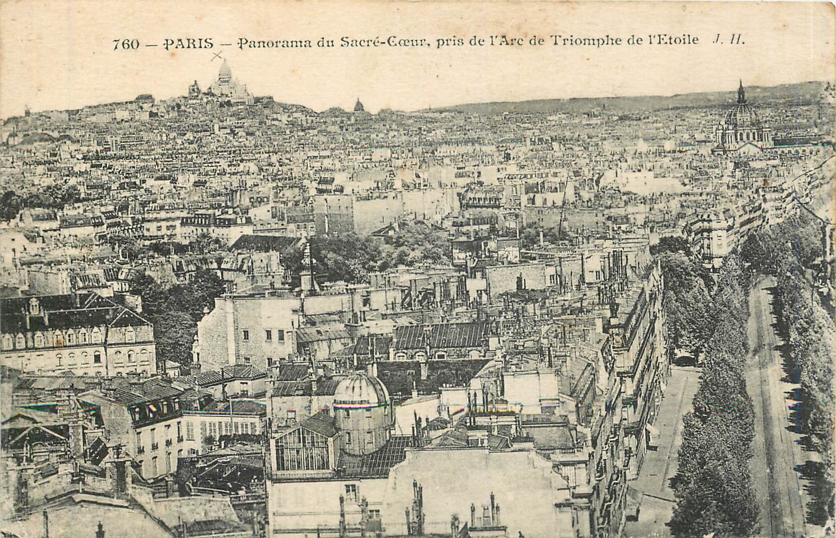 CPA Paris Panorama du Sacre Coeur pris de l'Arc de Triomphe de l'Etoile 