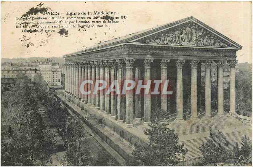 CPA Paris Eglise de la Madeleine 
