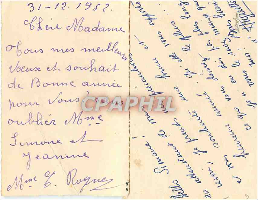 CPA Bonne Annee  — Verso
