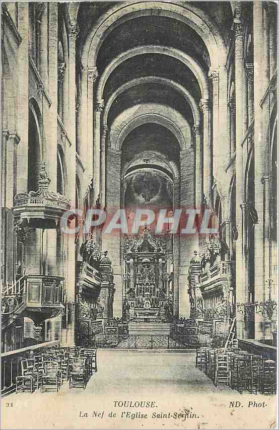 CPA Toulouse La Nef de l'Eglise Saint Sernin 