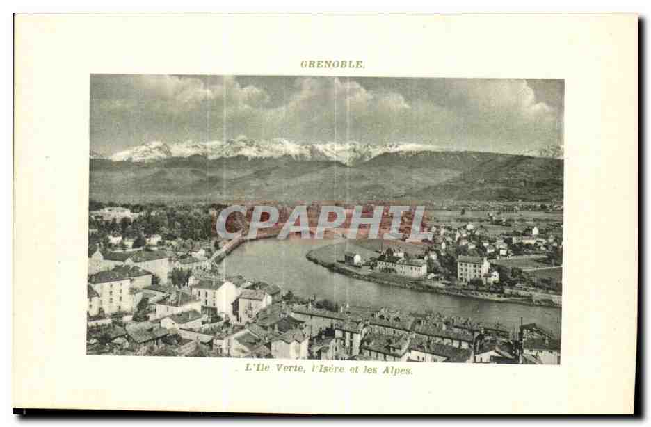 Grenoble CPA L'ile verte l'isere et les Alpes