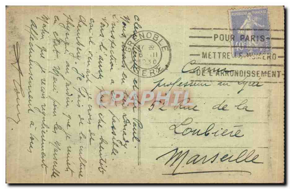 Bourg-d'Oisans - Le Pont St-Guillerme et la Romanche - E. R. - n° 727 — Rückseite