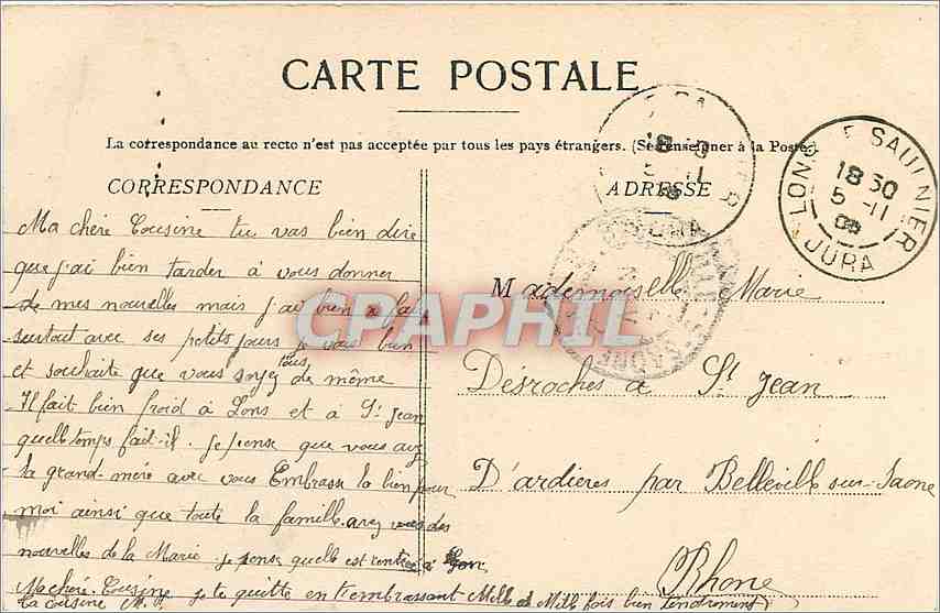 CPA Lons-le-Saunier - L'Hotel-Dieu — Rückseite