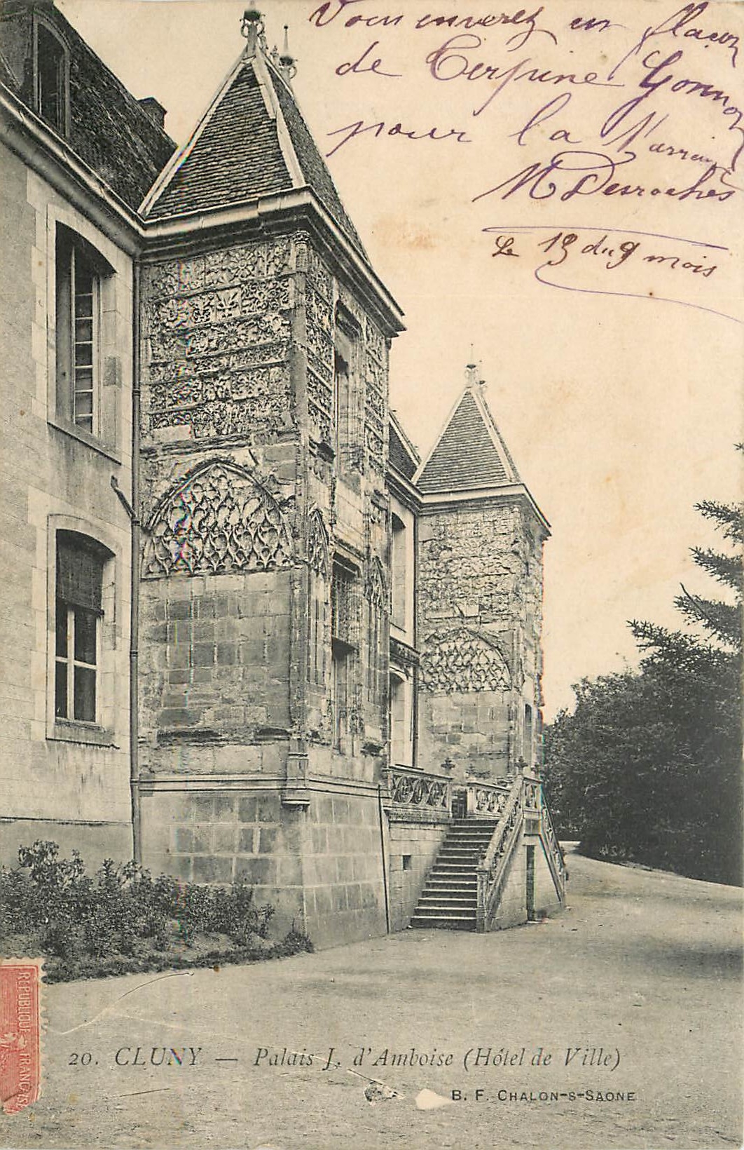Cluny — Palais J. d'Amboise (Hôtel de Ville) — B. F. Chalon-sur-Saône