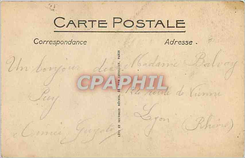 CPA De Puy - Le Rocher d'Alguillie et le Rocher Garneille — Verso