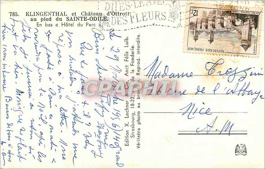 CPM Klingenthal et Chateau d'Ottrott au pied du Sainte-Odile — Rückseite