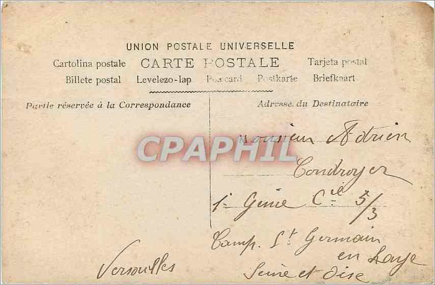 CPA Devinez qui? C'est moi qui vous l'envoie! Femme Poissons — Rückseite