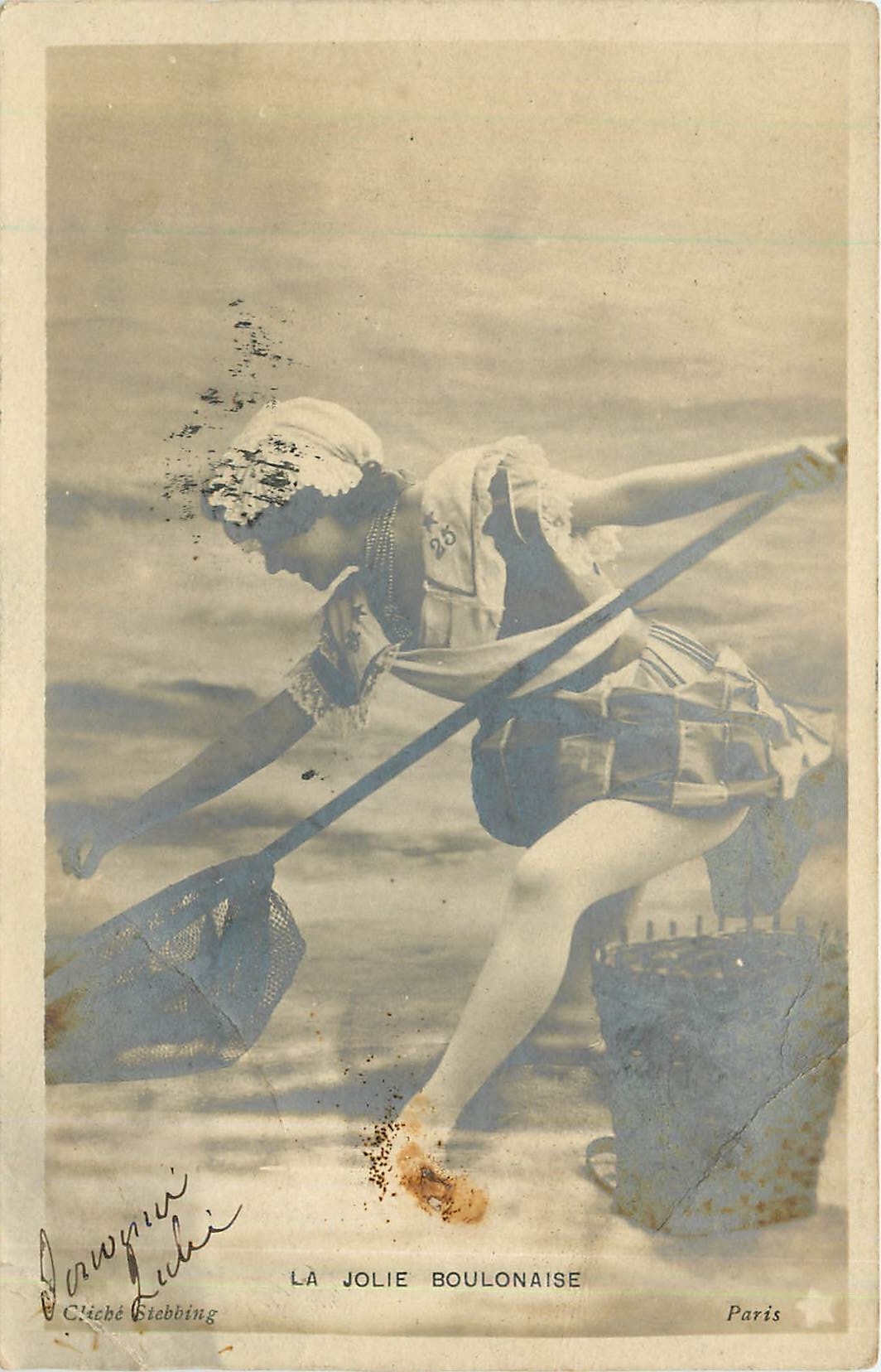 CPA La Joie Boulonaise Femme Peche