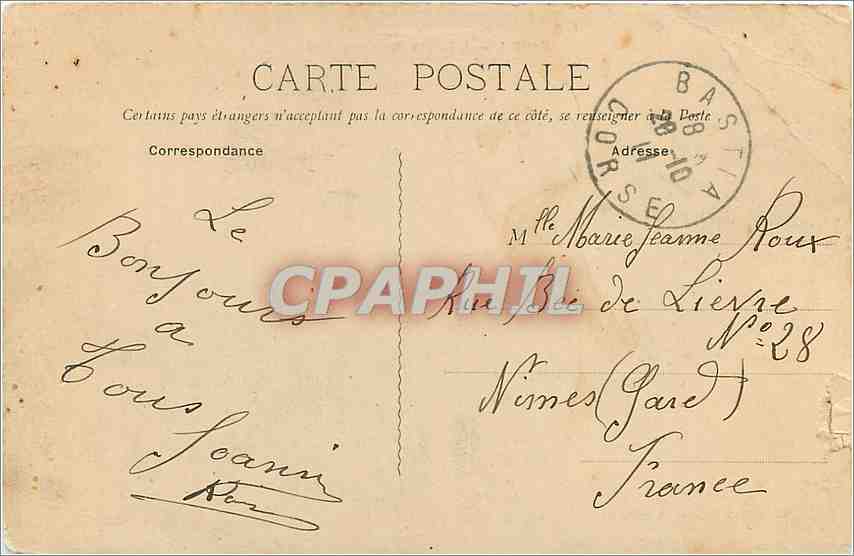 CPA Bastia - L'entree vu Vieux Port Phare — Back
