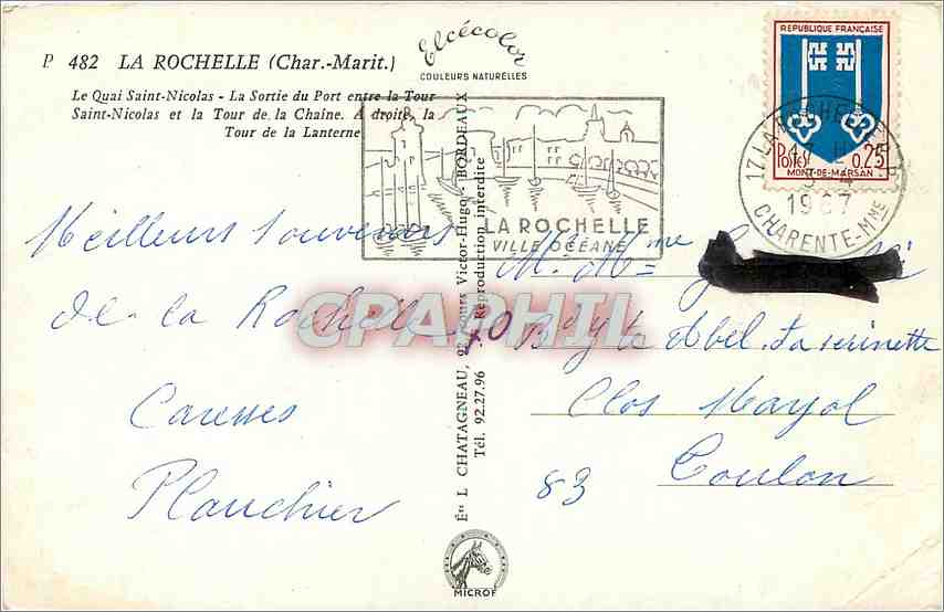 CPM La Rochelle Bateau — Rückseite