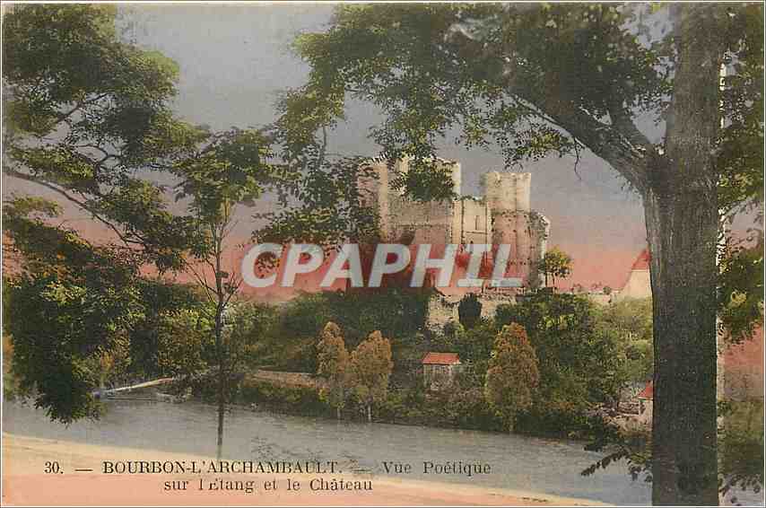 CPA Bourbon-L'Archambault - Vue Poetique sur l'Etang et le Chateau