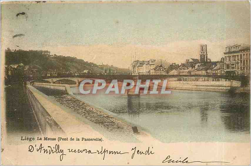 CPA Liege La Meuse (Pont de la Passerelle)