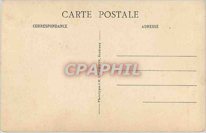 CPA Bordeaux Monument des Girondins — Verso