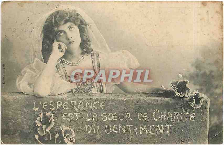 CPA L'esperance est la soeur de Charite du Sentiment Femme