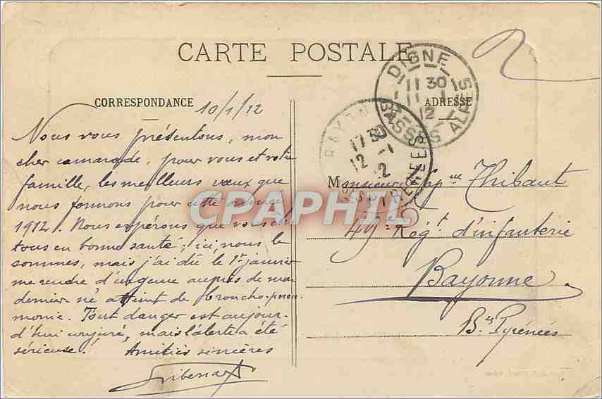 CPA Digne - La Cathedrale - Monument historique — Rückseite