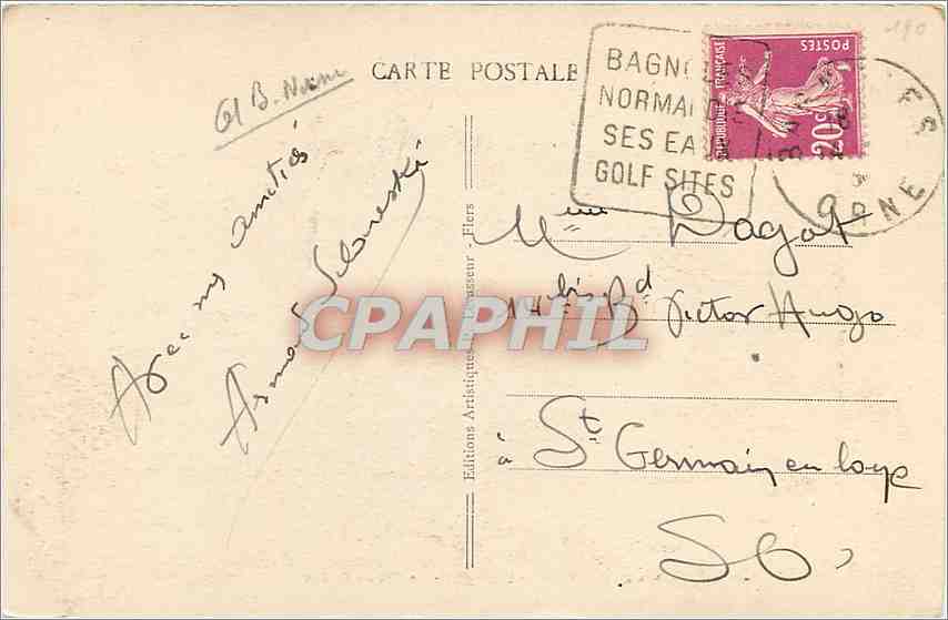 CPA Bagnoles-de-L'Orne - Le Casino du Lac — Rückseite