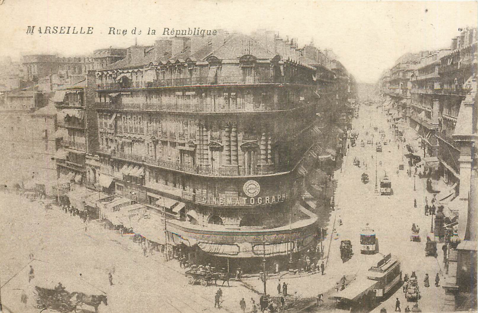CPA Marseille Rue de la Republique Tramway