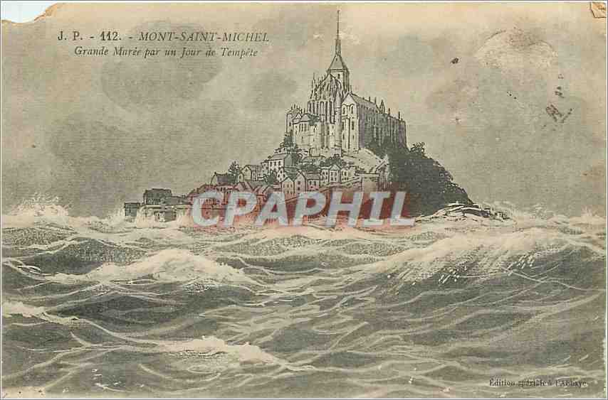 Mont-Saint-Michel — Grande Murée par un Jour de Tempête — J.P. n° 442, Édition Gérlich & l'Abbaye