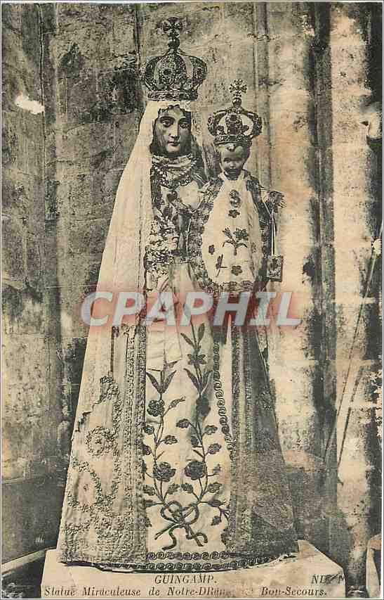 CPA Guingamp Statue Miraculeuse de Notre-Dame Bon-Secours