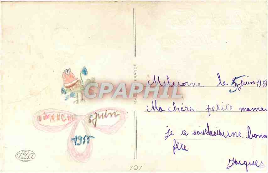 CPA Bonne Fete Mamam Enfants Chien — Rückseite