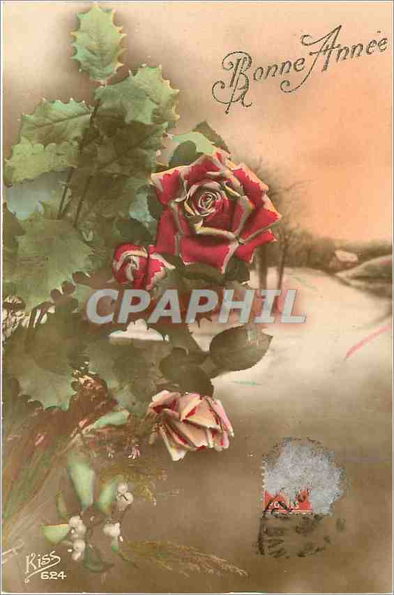CPA Bonne Annee Fleurs
