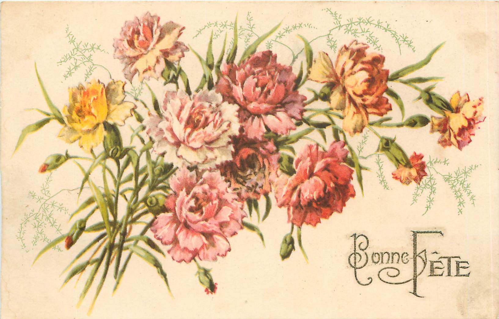 CPA Bonne Fete Fleurs