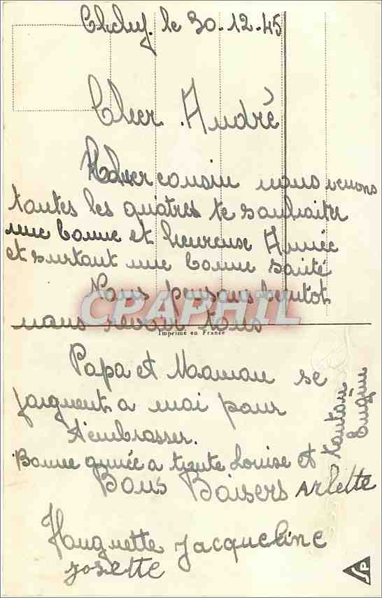 CPA Bonne Annee — Rückseite