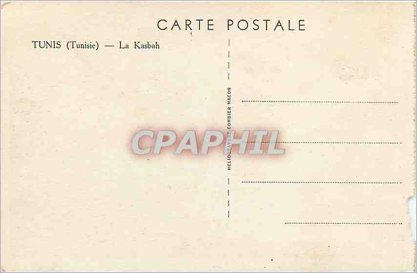 CPA Tunis - La Kasbah — Rückseite