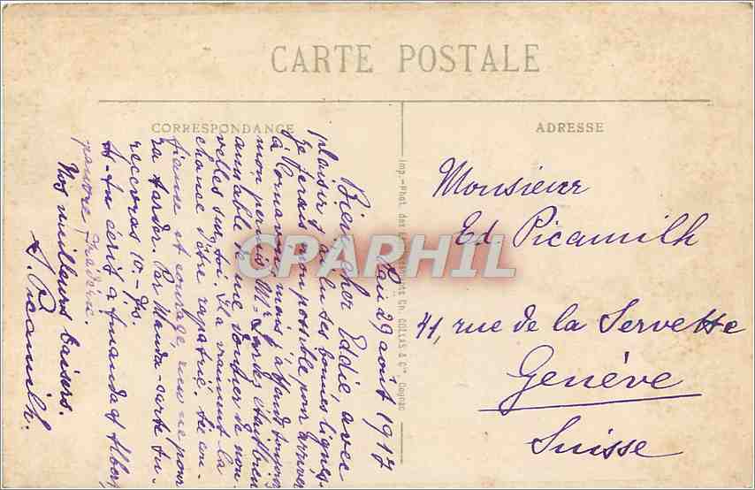 CPA Pau - La Chaine des Pyrenees — Rückseite