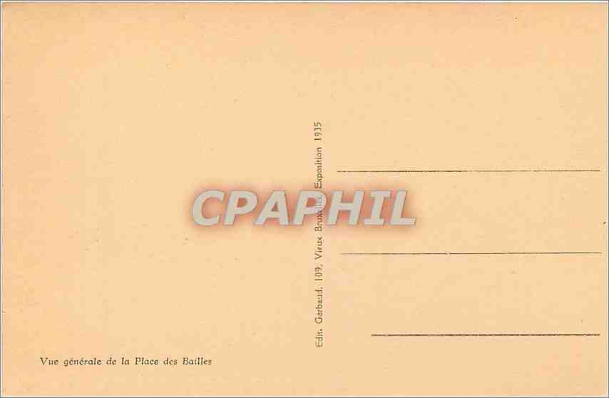 Vieux Bruxelles — Exposition de Bruxelles 1935 — Éditeur Gerbaud, n°109 — Verso