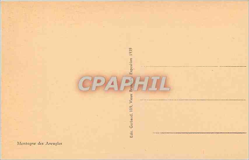 Vieux Bruxelles — Exposition de Bruxelles 1935 — Éditeur Geraud, n°109 — Verso