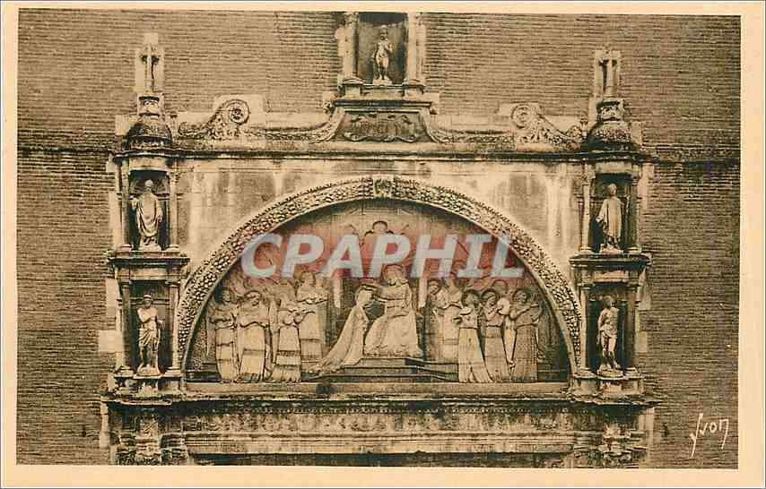 Toulouse (Haute-Garonne) — Façade de l'église de la Dalbade — Le couronnement de la Vierge