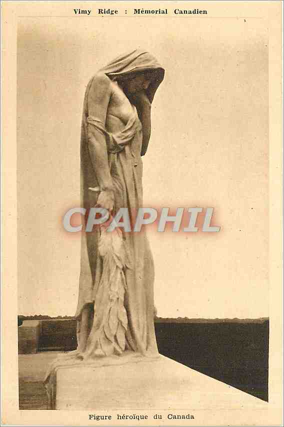 CPA Vimy Ridge Canada : Memorial Canadien. Figure heorique du Canada