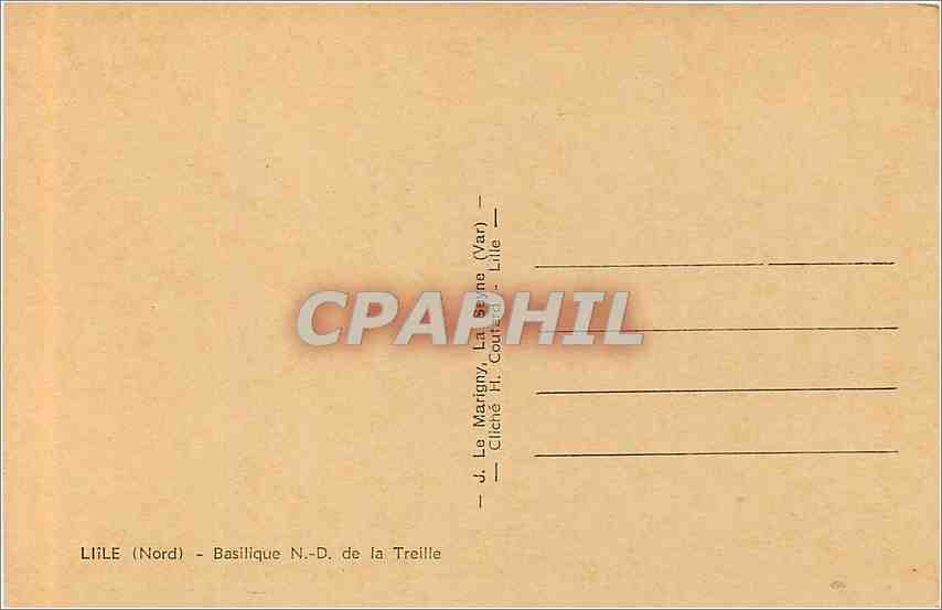 CPA Lille - Basilique N.-D. de la Treille — Verso