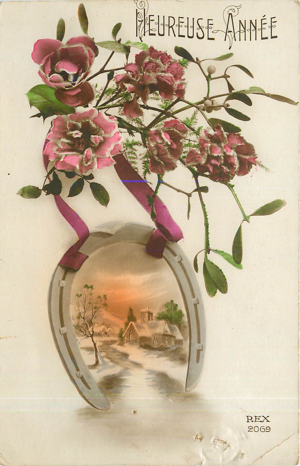 CPA Heureuse Annee Fleurs